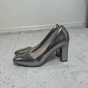 Cole Haan Metallic Silver Heels